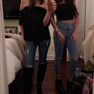 Off the Shoulder Velvet Top